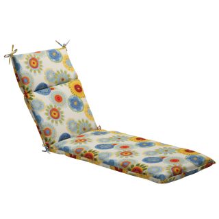 Pillow Perfect Multicolor Contemporary Floral Outdoor Chaise Lounge Cushion (Multicolor (blue/white/yellow) floralMaterials 100 percent polyesterFill 100 percent virgin polyester fiber fillClosure Sewn seamWeather resistant YesUV protection YesCare i