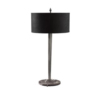 Burnished Nickel/red Marble Base Table Lamp