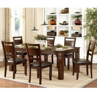 Coral Walnut 7 piece Extending Table Dining Set