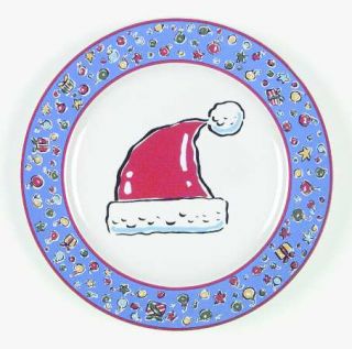 Block China Christmas Party Salad Plate, Fine China Dinnerware   Colorful Christ