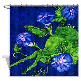  Blue Flowers Frog Toad Shower Curtain  Use code FREECART at Checkout