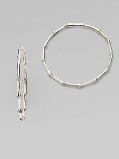 John Hardy Sterling Silver Bamboo Hoop Earrings/2   Silver