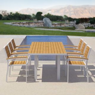 POLYWOOD Euro Plastique Patio Dining Set   Seats up to 6 Multicolor   PW358 2