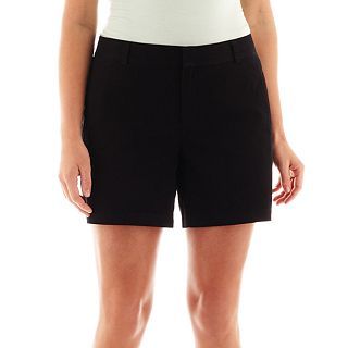 Twill Shorts   Plus, Black, Womens