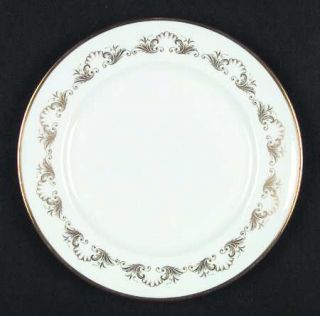 John Aynsley Louis Xv (Smooth) Salad Plate, Fine China Dinnerware   Smooth,Gold
