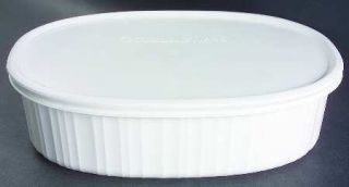 Corning French White (Bakeware) 2.5 Qt Oval Covered Casserole, Fine China Dinner