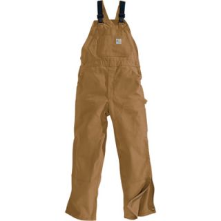 Carhartt Flame Resistant Unlined Duck Bib Overall   Brown, 34in. Waist x 30in.