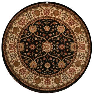 Voysey Black Rug (53 Round) (PolypropyleneConstruction Method Machine MadePile Height 0.5 in.Style TransitionalPrimary color Black Secondary colors IvoryPattern OrientalTip We recommend the use of a non skid pad to keep the rug in place on smooth s