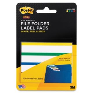 Post it Super Sticky Assorted Side Top Color Bars File Folder Label
