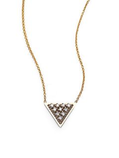 Zoe Chicco Diamond & 14K Yellow Gold Triangle Pendant Necklace   Gold