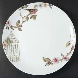 Mikasa Birdcage Dinner Plate, Fine China Dinnerware   Floral,Birds,Birdcage,Coup