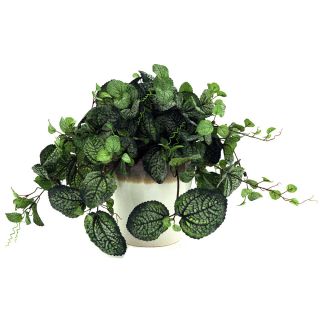 15 inch Silk Frosted Greenery And Ceramic Container
