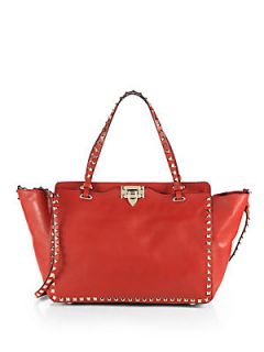 Valentino Rockstud Tote   Red