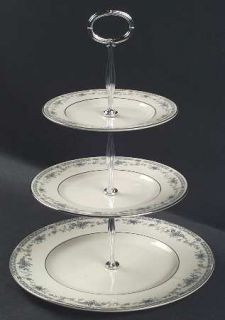 Minton Bellemeade 3 Tiered Serving Tray (DP, SP, BB), Fine China Dinnerware   Bl