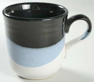 Noritake Durango Mug, Fine China Dinnerware   Black & Blue Abstract Panels