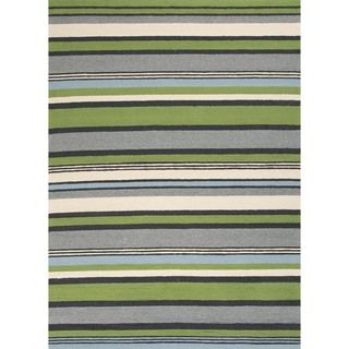 Stripe Green Indoor/ Outdoor Rug (2 X 3)