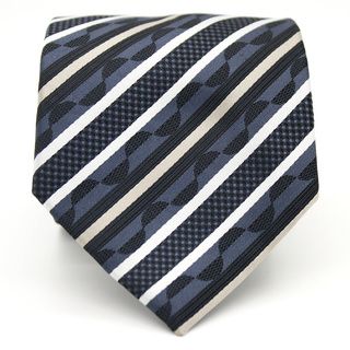 Ferrecci Grey/ Blue Striped Neck Tie And Handkerchief Set (Blue/ black stripesApproximate length 59 inchesApproximate width 3.5 inchesMaterials MicrofiberCare instructions Dry cleanModel X 8 GREY )