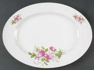 Johann Haviland Courtship 13 Oval Serving Platter, Fine China Dinnerware   Pink