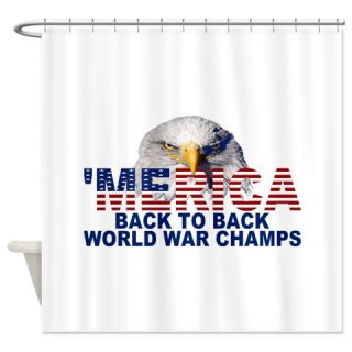  MERICA US FLAG WORLD WAR CHAMPS Shower Curtain  Use code FREECART at Checkout