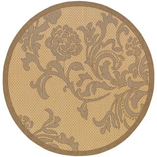 Recife Rose Lattice Natural/ Cocoa Rug (86 Round) (NaturalSecondary colors CocoaPattern FloralTip We recommend the use of a non skid pad to keep the rug in place on smooth surfaces.All rug sizes are approximate. Due to the difference of monitor colors,