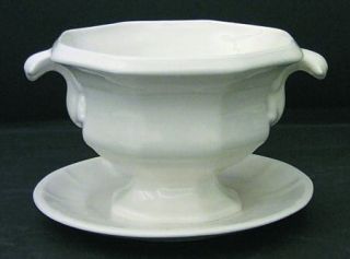 Iroquois Museum White Open Sauce Boat, Fine China Dinnerware   Museum Coll, All
