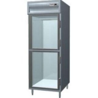 Delfield 29 Reach In Refrigerator   1 Section, 2 Glass Half Doors 230v