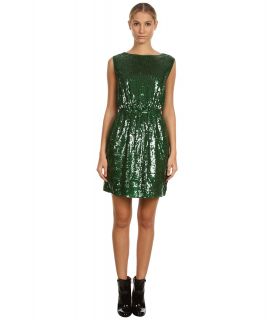 Armani Jeans Cinched Waist Sequin Dress Womens Dress (Green)
