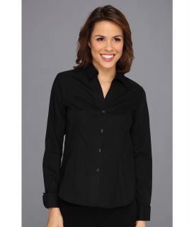 Jones New York No Iron Easy Care Fitted Shirt Womens Clothing (Black)