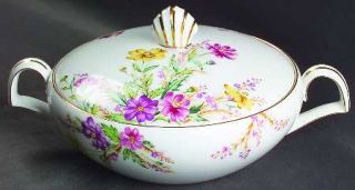 Kent (Japan) Springfield Round Covered Vegetable, Fine China Dinnerware   Pink&Y