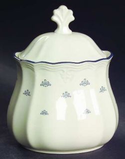 Lenox China Bricelyn Sugar Bowl & Lid, Fine China Dinnerware   Blue Fleur De Lis