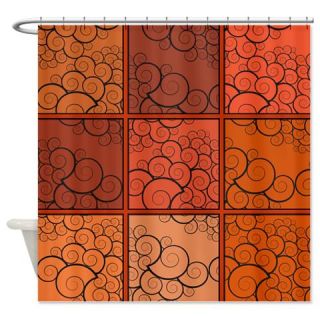  Orange Patchwork Swirls Shower Curtain  Use code FREECART at Checkout