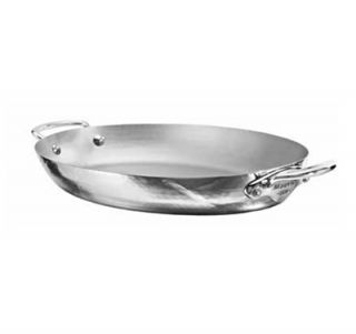 Mauviel 10 in Hammered Oval Pan w/ Cast Stainless Handles