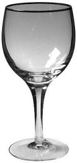 Sasaki Sas3 Water Goblet   Clear,Smooth Stem,Platinum Trim