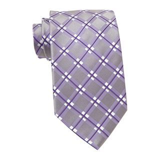 Stafford Wicker Park Grid Tie, Silver, Mens