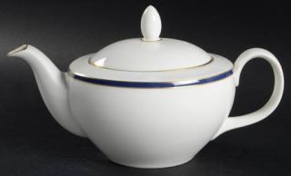 Royal Doulton Oxford Blue Teapot & Lid, Fine China Dinnerware   Warwick, Cobalt