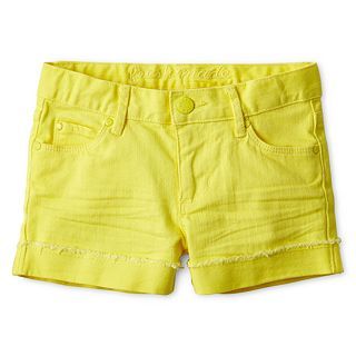 Joe Fresh Colored Denim Shorts   Girls 4 14, Yellow, Girls