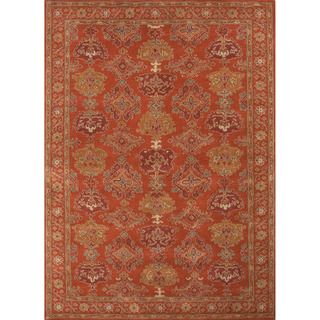Hand tufted Traditional Floral Pattern Red/ Orange Rug (2 X 3)
