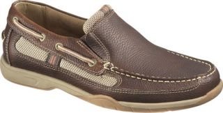 Mens Sebago Carrick Slip On   Brown Pebbled Moc Toe Shoes