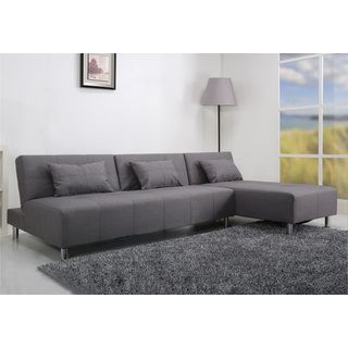 Atlanta Light Grey Convertible Sectional Sofa Bed