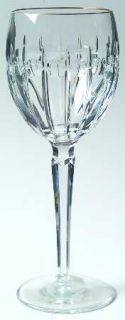 Waterford Grenville Gold Water Goblet   Clear, Gold Trim