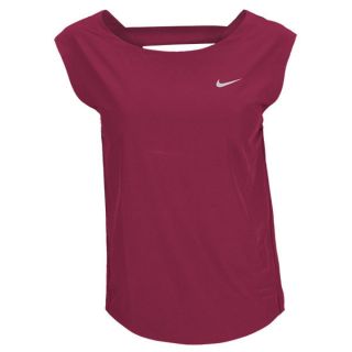 Nike Women`s Dri Fit Woven Tennis Tank Maroon Medium Red