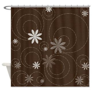  Brown Flowers and Swirls Shower Curtain  Use code FREECART at Checkout