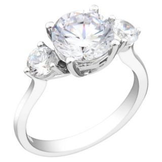 White Cubic Zirconia Silver Engagement Ring 7.0