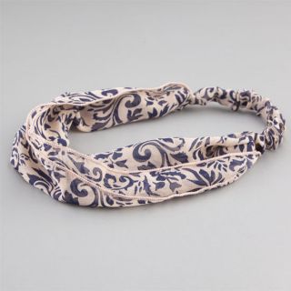 Floral Scroll Chiffon Headband Ivory One Size For Women 234568160