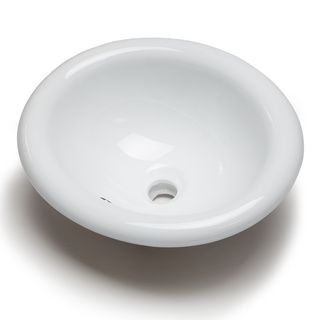 Hahn Ceramic Medium Oval Bowl White Bathroom Sink (WhiteSink type BathroomSink style TopmountSink material Porcelain/ceramicExterior dimensions 17.75 inches wide x 15.75 inches long x 5.5 inches deepInterior dimensions 14 inches wide x 11.75 inches l