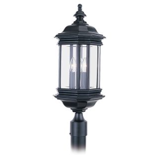 Sea Gull Lighting Hill Gate 3 light Black Outdoor Post Lantern