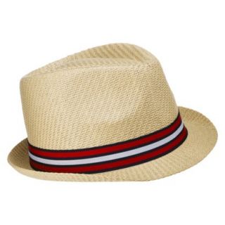 Mens Fedora With Red/Blue Stripe   M/L