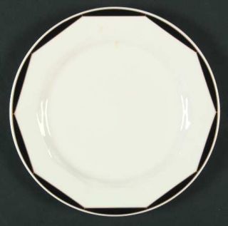 Villeroy & Boch Varia Black/Gold Salad Plate, Fine China Dinnerware   Panelled R