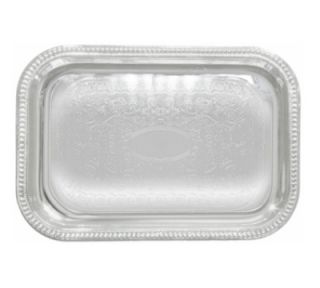 Winco Oblong Serving Tray, Chrome Plated, Gadroon Edge w/ Engraving, 18 x 12.5 in