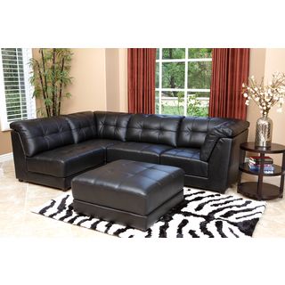 Abbyson Living Ella 5 piece Black Modular Italian Leather Sectional (BlackKiln dried hardwood framesHigh resiliency 2.2 density foam cushioning for added comfort and supportHand stitched detailsOverall Dimensions 115 inches wide x 40 inches deep x 35 inc